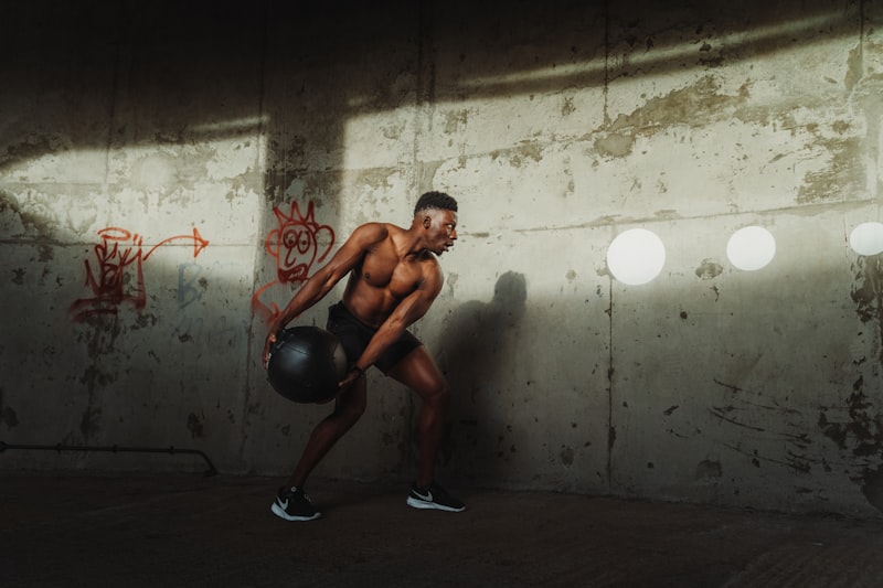 a man lifting weights